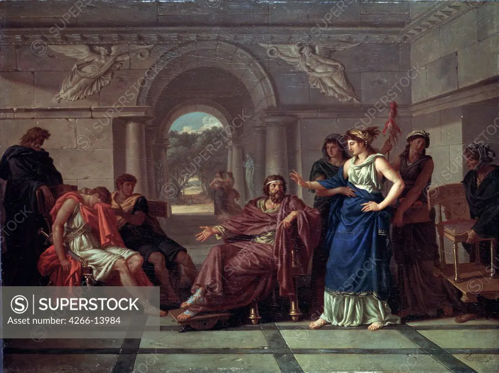 Scene from greek mythology by anonymous painter, painting, Russia, St. Petersburg, State Hermitage, 48x64