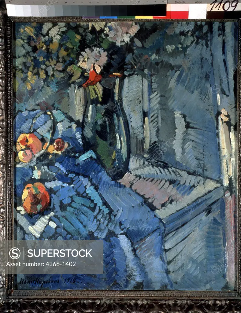 Still life painting by Konstantin Alexeyevich Korovin, Tempera on cardboard, 1919, 1861-1939, Private Collection, 62x52