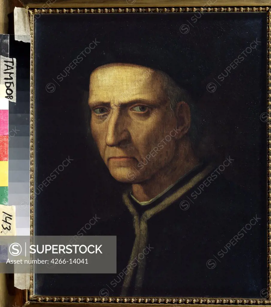 Portrait of man by Ridolfo Ghirlandaio, oil on canvas, 1483-1561, Russia, Tambov, Regional Art Gallery, 46x38