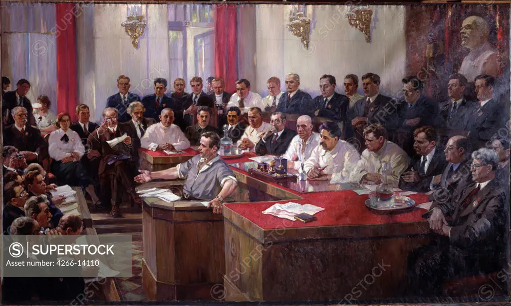 Gerasimov, Sergei Vasilyevich (1885-1964) Regional Art Gallery, Tchelyabinsk 1937 300x315 Oil on canvas Soviet political agitation art Russia History 