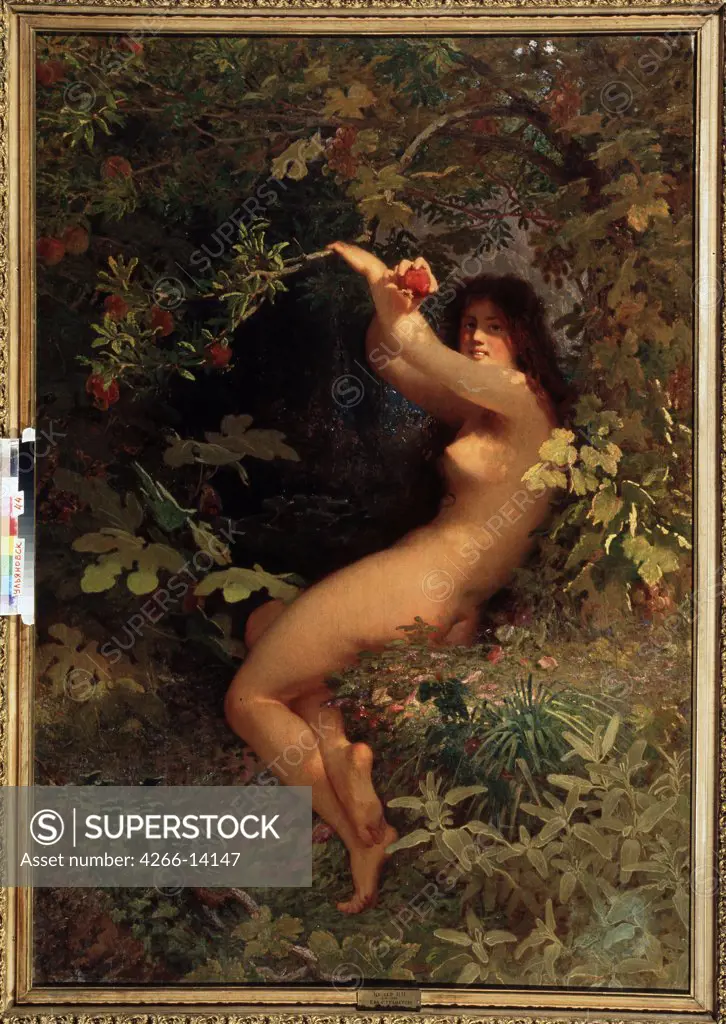 Naked woman by Ivan Petrovich Keler-Viliandi, Oil on canvas, 19th century, 20th century, 1826-1899, Russia, Simbirsk, Regional Art Museum, 1881 197x136