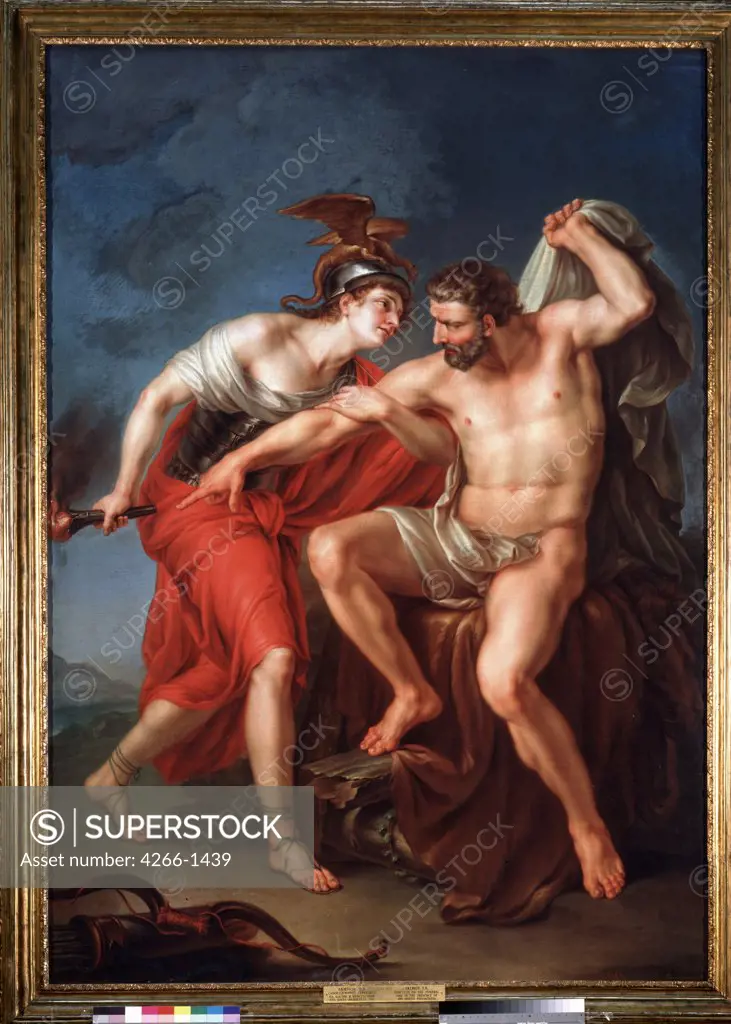 Hercules and Philoctetes by Ivan Akimovich Akimov, Oil on canvas, 1782, 1754-1814, Russia, Moscow, State Tretyakov Gallery, 232x160