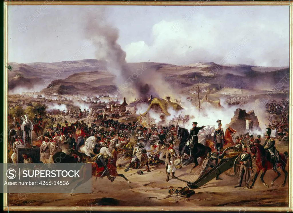Battle field with Napoleon troops by Alexander von Kotzebue, oil on canvas, 1815-1889, 19th century, Russia, St Petersburg, State Hermitage,