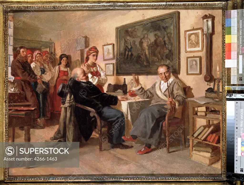 Auction Sale by Nikolai Vasilyevich Nevrev, Oil on canvas, 1866, 1830-1904, Russia, Moscow, State Tretyakov Gallery, 48, 3x61, 3