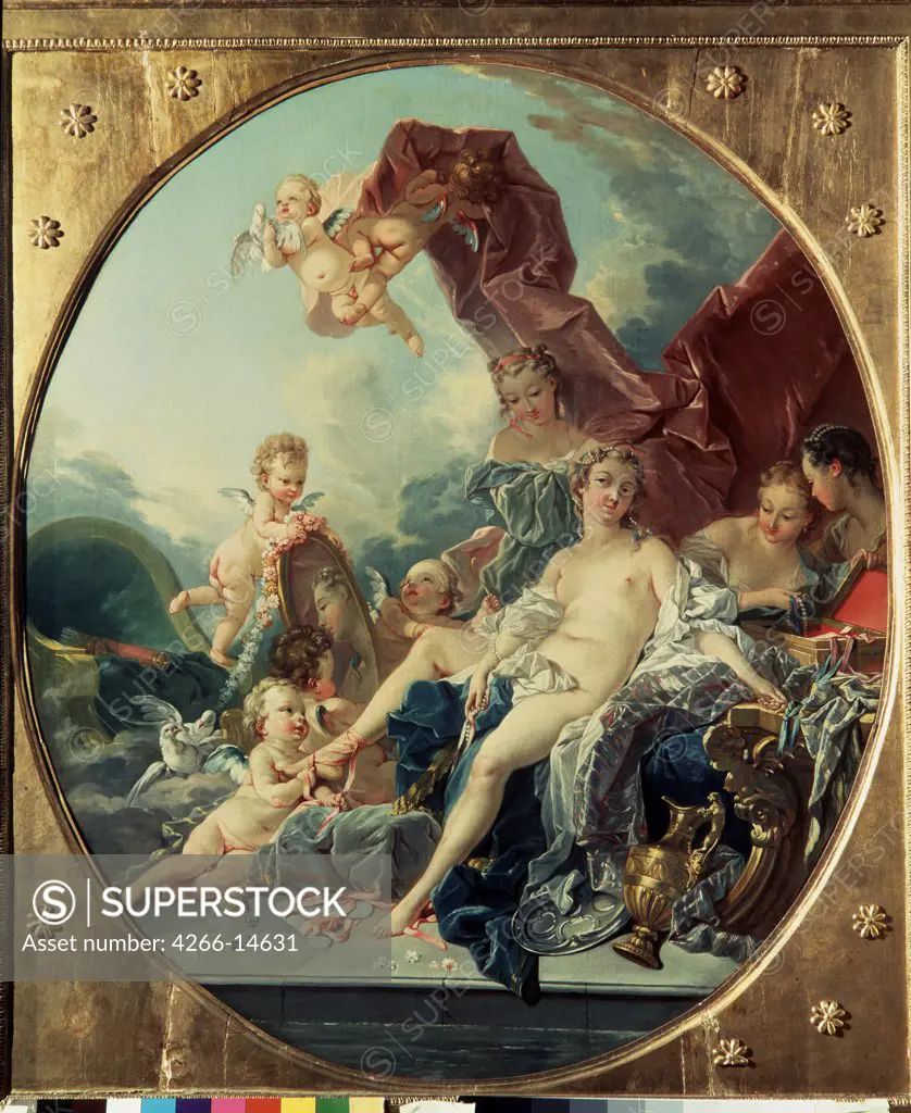 Toilet of Venus by Francois Boucher, oil on canvas, after 1743, 1703-1770, Russia, St Petersburg, State Hermitage, 101x86, 7