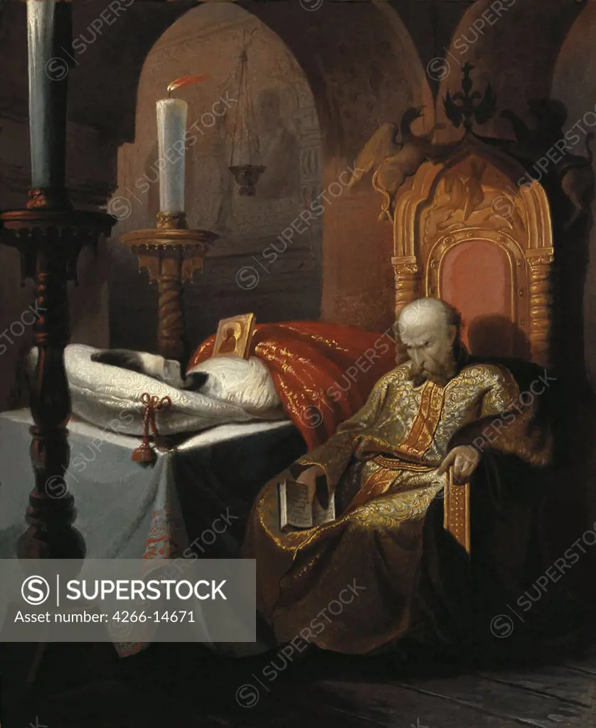 Successor to Throne by Nikolai Semyonovich Shustov, oil on canvas, 1860s, circa 1838-1869, Russia, Tula, State Art Museum, 48x40, 5