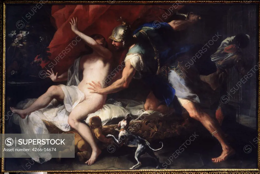 Rape of Lucretia by Luca Giordano, oil on canvas, 1632-1705, Russia, Tula, State Art Museum, 170x266