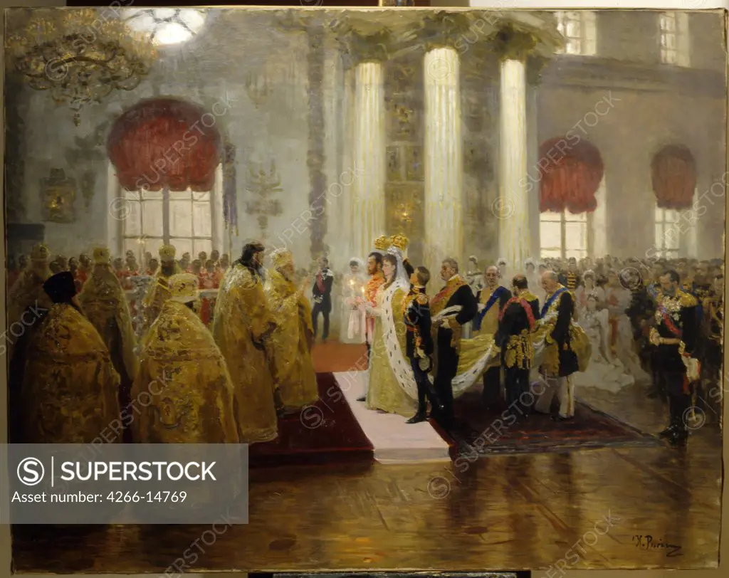 Emperor wedding by Ilya Yefimovich Repin, oil on canvas, 1894, 1844-1930, Russia, St Petersburg, State Russian Museum, 98, 5x125, 5