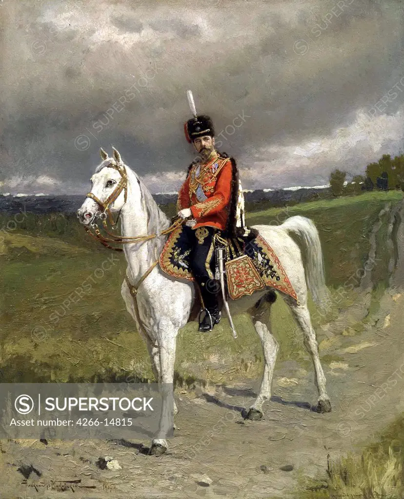 Portrait of tsar Nicholas II by Alexander Vladimirovich Makovsky, oil on canvas, 1907, 1869-1924, Russia, St. Petersburg, State Russian Museum
