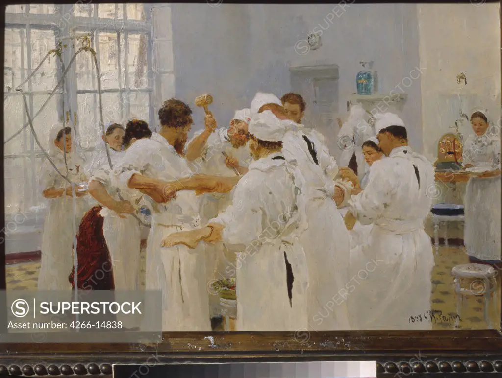 Surgery by Ilya Yefimovich Repin, oil on canvas, 1888, 1844-1930, Russia, Moscow, State Tretyakov Gallery, 27, 8x40, 3