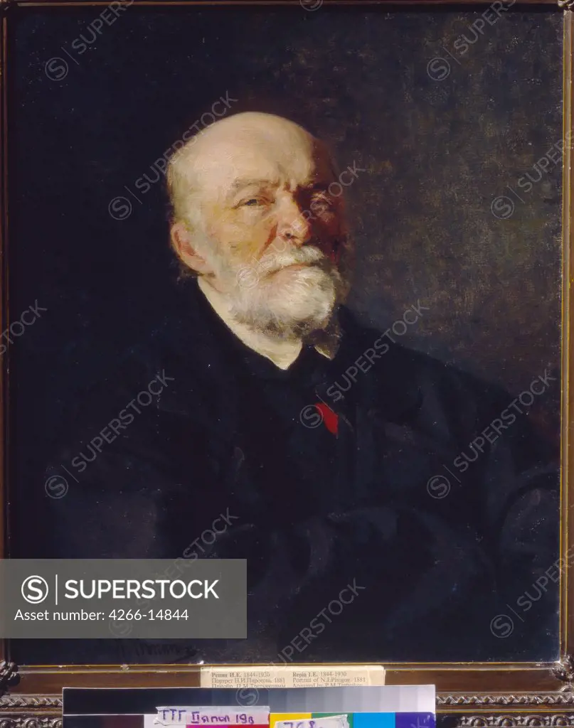 Portrait of scientist and doctor Nikolay Pirogov by Ilya Yefimovich Repin, oil on canvas, 1881, 1844-1930, Russia, Moscow, State Tretyakov Gallery, 64, 5x53, 4