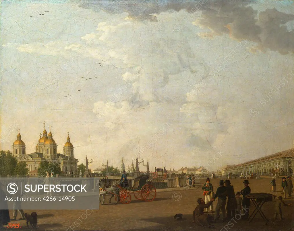 Saint Nicholas Cathedral by Benjamin Paterssen, Oil on canvas, 1800, 1748-1815, Russia, St. Petersburg, State Hermitage, 68x66