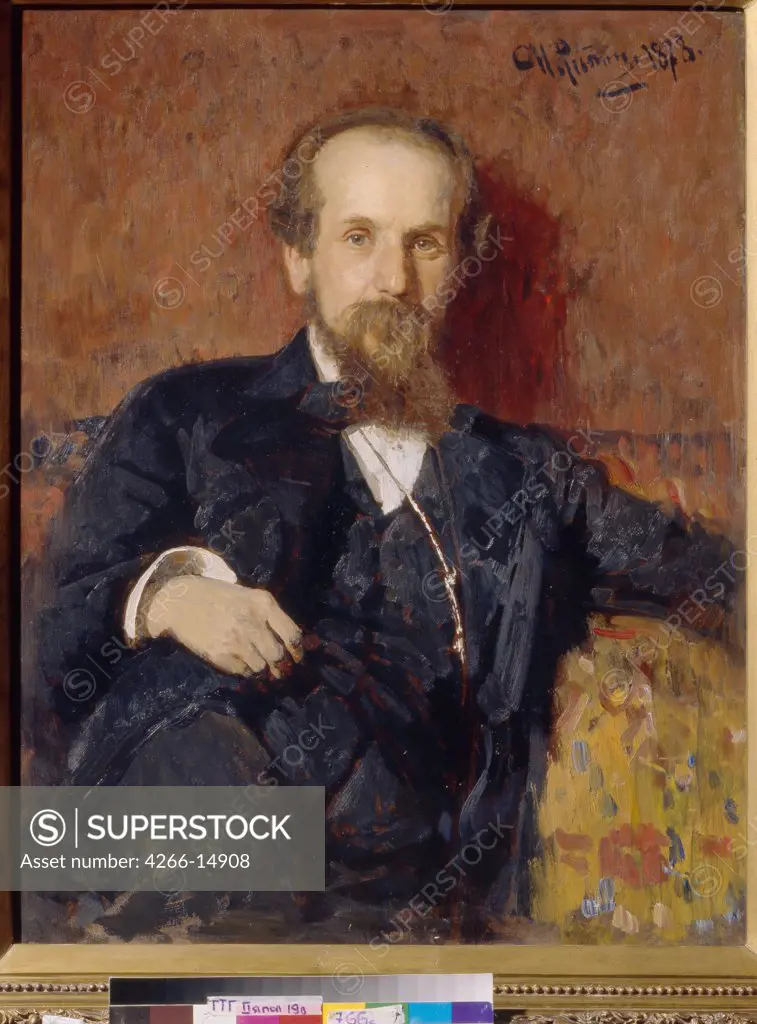 Portrait of Pavel Chistyakov by Ilya Yefimovich Repin, Oil on canvas, 1878, 1844-1930, Russia, Moscow, State Tretyakov Gallery, 87x67