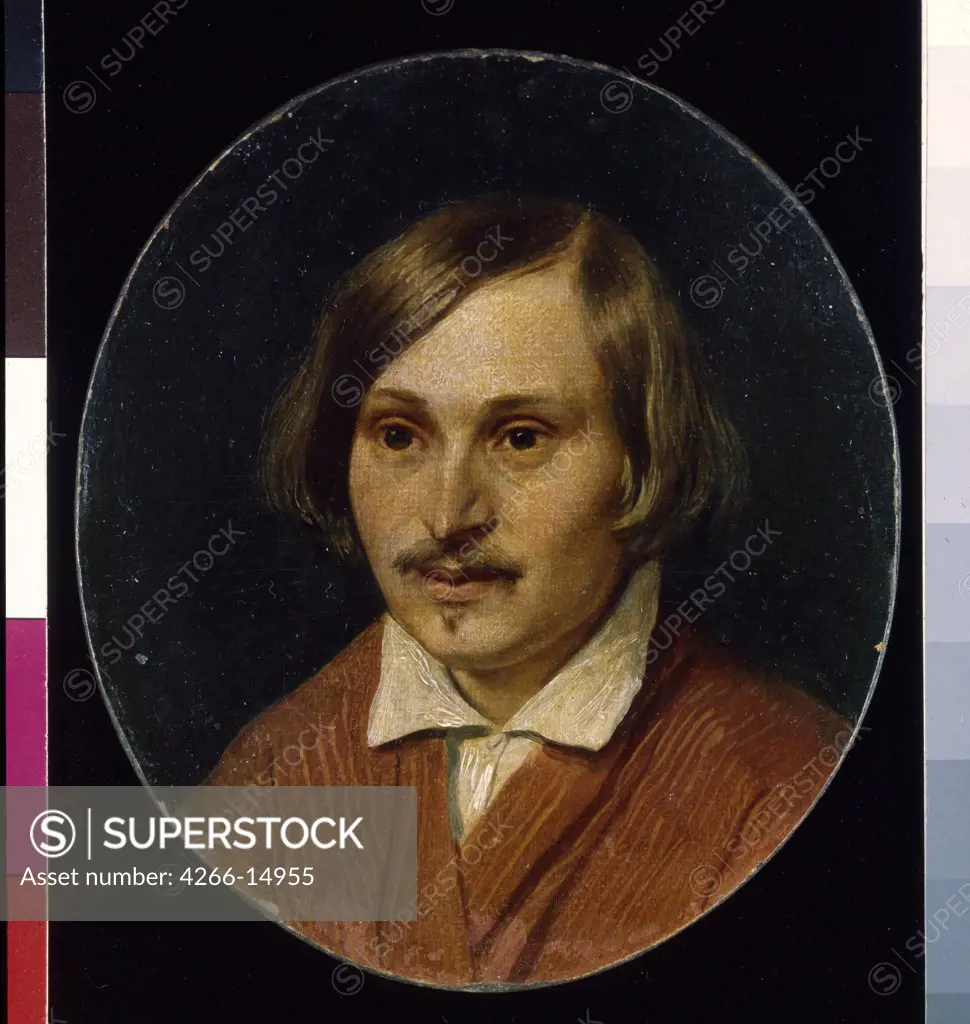 Portrait of Nikolai Gogol by Alexander Andreyevich Ivanov, Oil on canvas, 1841, 1806-1858, Russia, St Petersburg, Institut of Russian Literature IRLI (Pushkin-House),