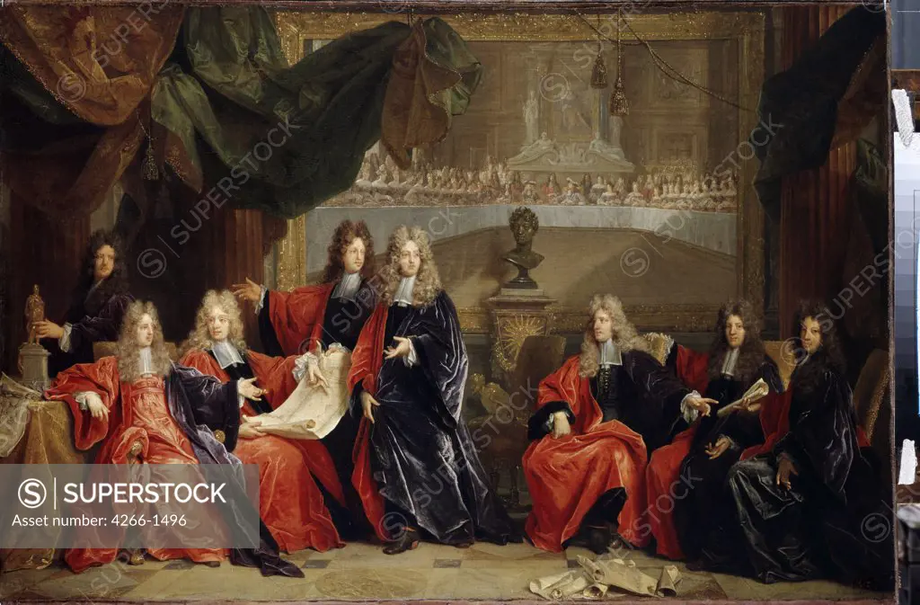 Judges by Nicolas de Largilliere, oil on canvas, 1689, 1656-1746, Russia, St. Petersburg, State Hermitage, 68x101