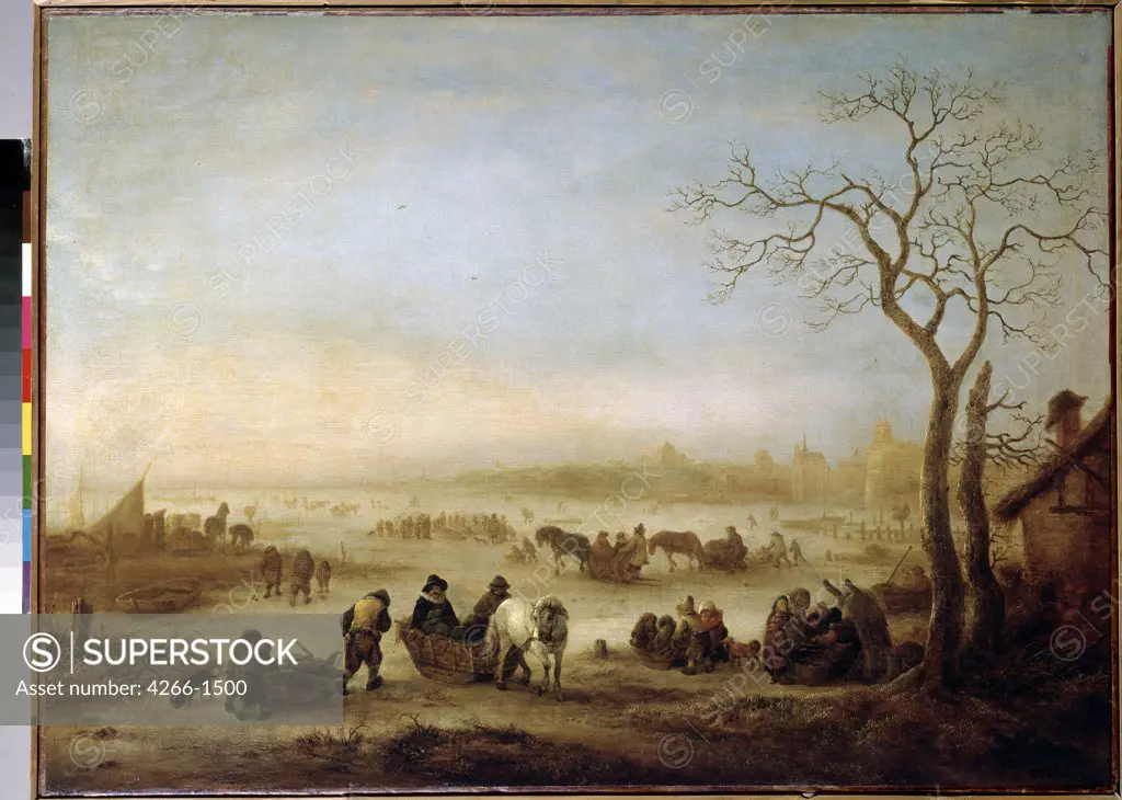 Winter by Isaac van Ostade, oil on canvas, 1648, 1621-1649, Russia, St. Petersburg, State Hermitage, 59x80, 5