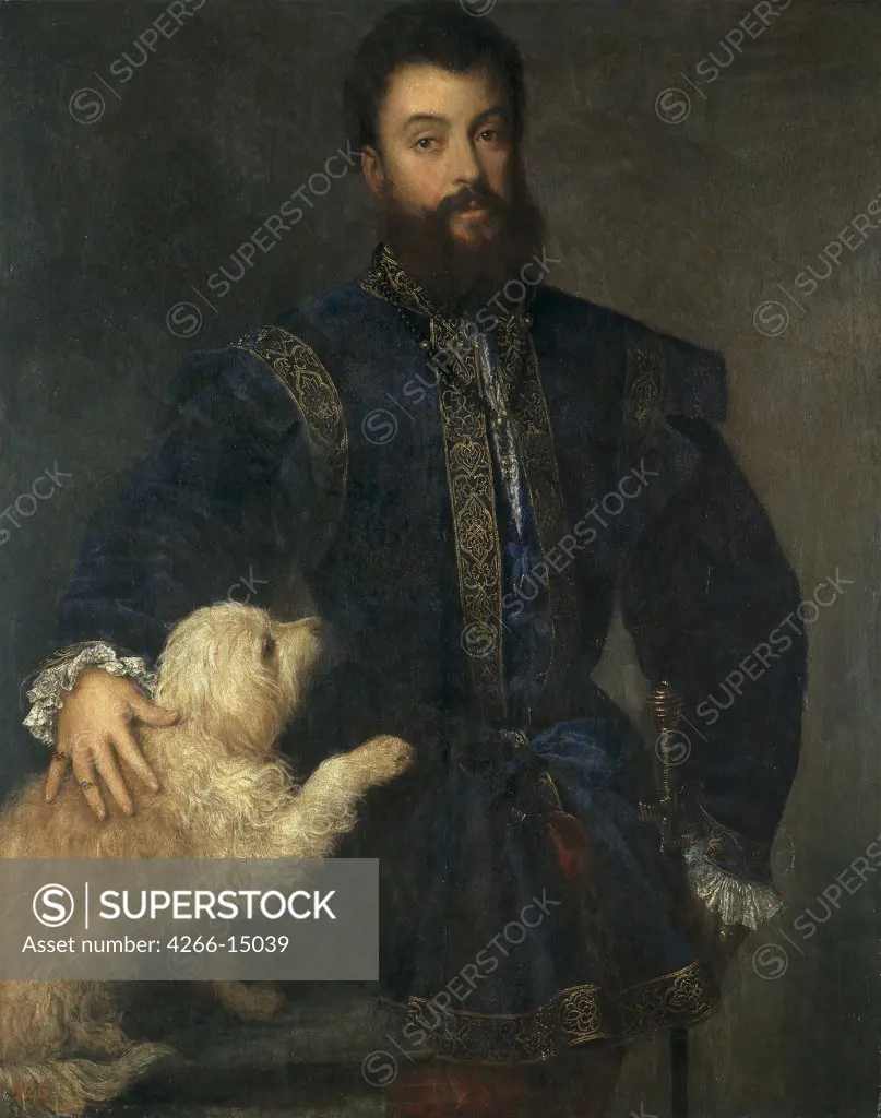 Titian (1488-1576) Museo del Prado, Madrid Painting 125x99 Portrait  Portrait of Federico II Gonzaga, Duke of Mantua (1500-1540)