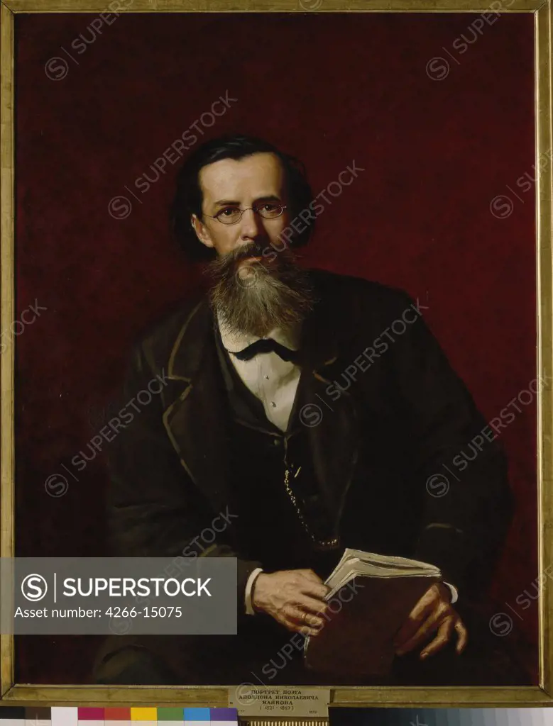 Perov, Vasili Grigoryevich (1834-1882) State Tretyakov Gallery, Moscow Painting 103,5_80,8 Portrait  Portrait of the poet Apollon Maykov (1821-1897)