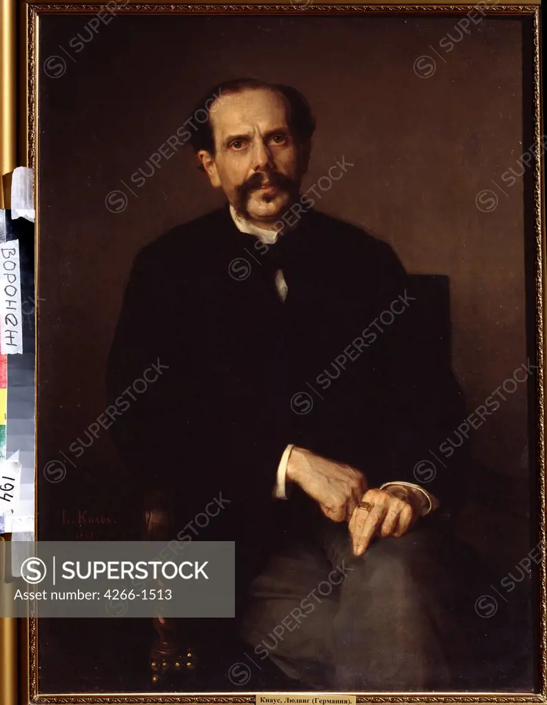 Portrait of man by Ludwig Knaus, oil on canvas, 1829-1910, Russia, Voronezh, Regional I. Kramskoi Art Museum,