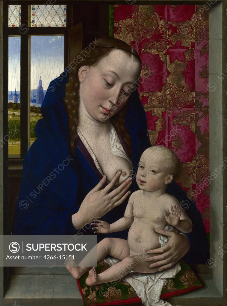Bouts, Dirk (1410/20-1475) National Gallery, London Painting 37,1x27,6 Bible  The Virgin and Child