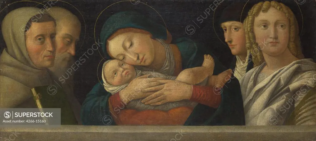 Bonsignori, Francesco (c. 1460-1519) National Gallery, London Painting 48,3x106,7 Bible  The Virgin and Child with Four Saints