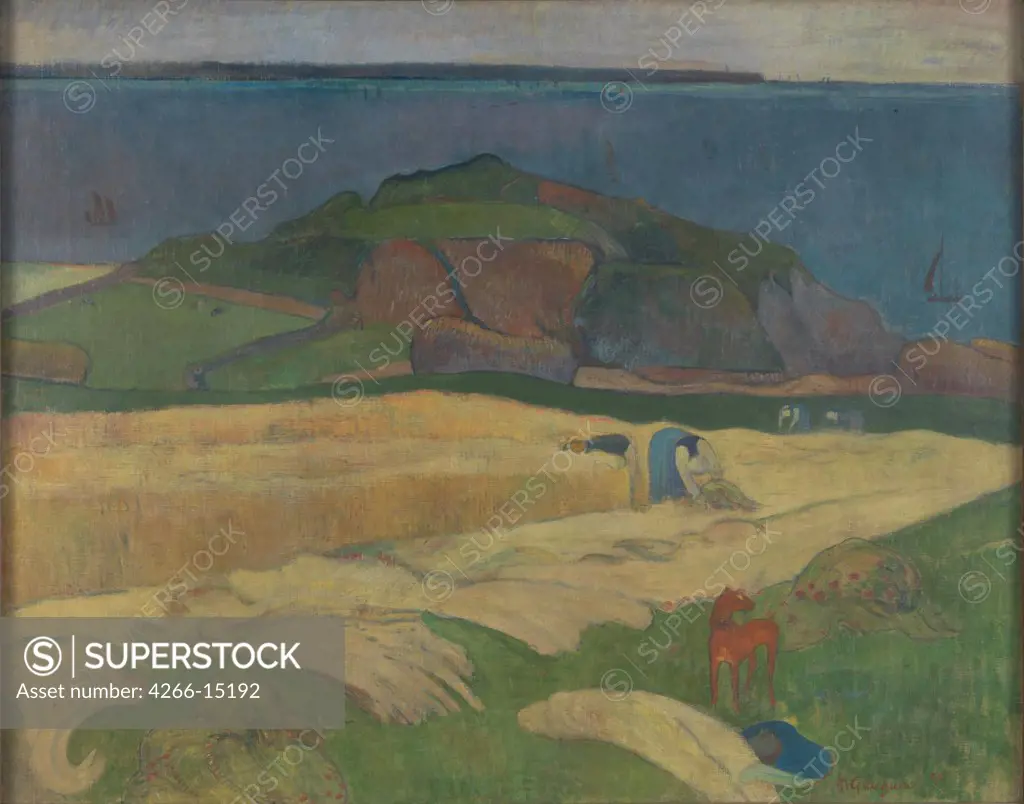 Gauguin, Paul Eug_ne Henri (1848-1903) National Gallery, London Painting 73x92,1 Landscape,Genre  Harvest (Le Pouldu)