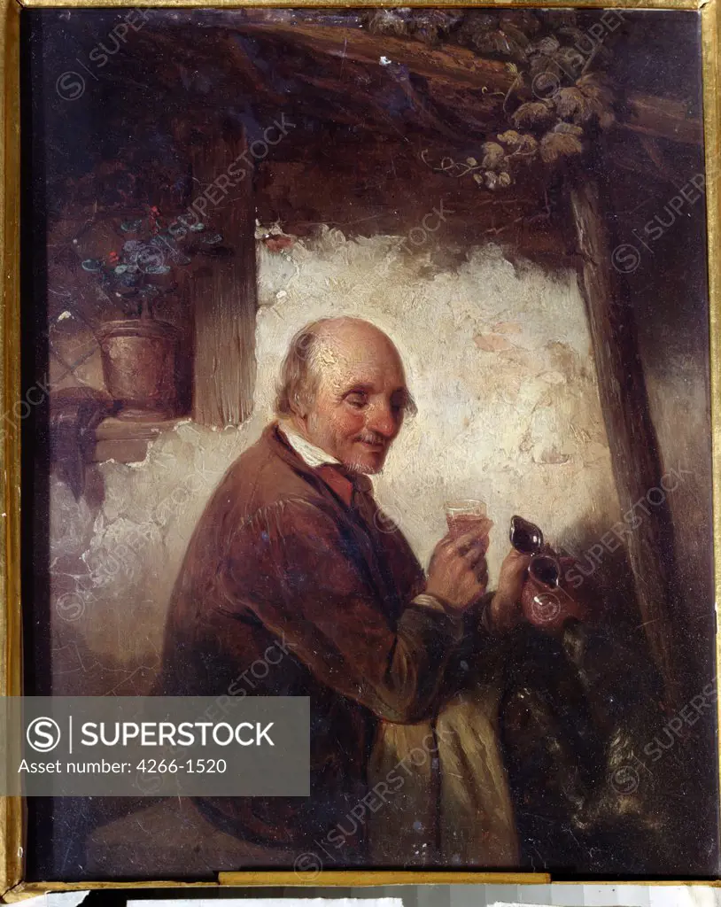 Portrait of mature man by Henri Joseph Gommarus Carpentero, oil on canvas, 1820-1874, 19th century, Russia, Voronezh, Regional I. Kramskoi Art Museum