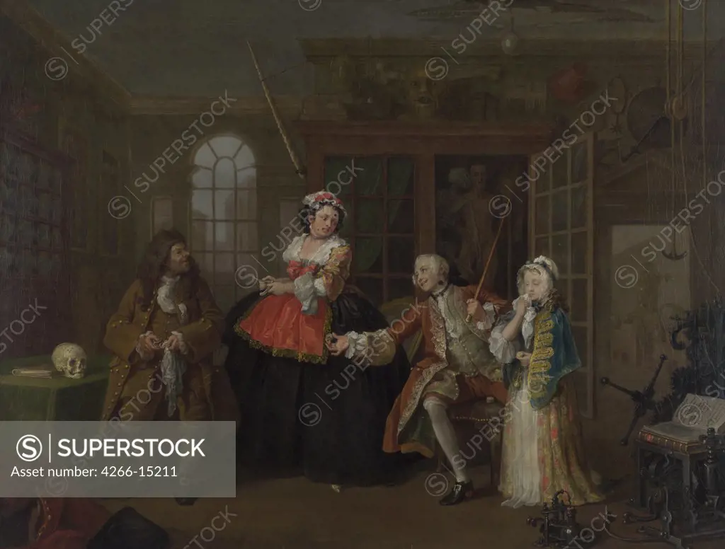Hogarth, William (1697-1764) National Gallery, London Painting 69,9x90,8 Genre  Marriage š-la-mode. 3. The Inspection