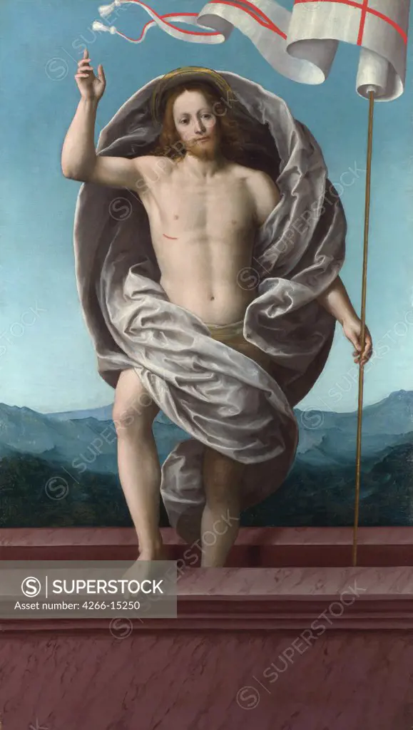 Ferrari, Gaudenzio (ca 1477-1546) National Gallery, London Painting 152,4x84,5 Bible  Christ rising from the Tomb
