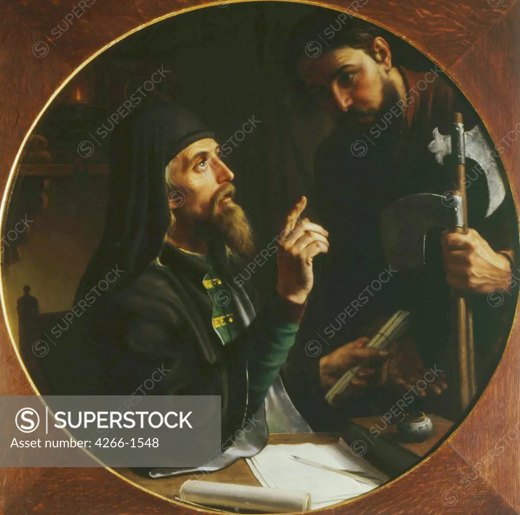 Minin and Pozharsky by Mikhail Ivanovich Skotti, oil on canvas, 1851, 1814-1861, Russia, Sergyev Possad, State Open-air Museum of the Trinity Lavra of St. Sergius, 68x68