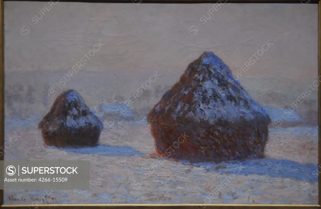 Monet, Claude (1840-1926) © J. Paul Getty Museum, Los Angeles Painting Landscape  Wheatstacks, Snow Effect, Morning