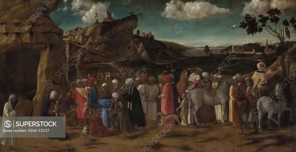Bellini, Giovanni, (Workshop)   National Gallery, London Painting 110x209 Bible  The Adoration of the Kings