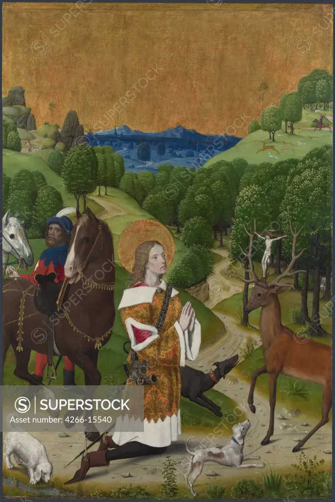 Master of the Life of the Virgin, (Workshop) (active 1463-1490) National Gallery, London Painting 123,2x83,2 Bible  The Conversion of Saint Hubert. Shutter from the Werden Altarpiece