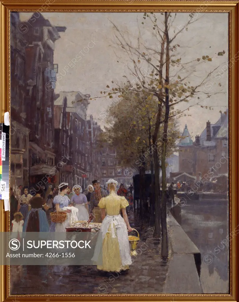 Street scene by Hermann Hans, oil on canvas, circa 1895, 1813-1890, Simferopol, Regional Art Museum, 133x103