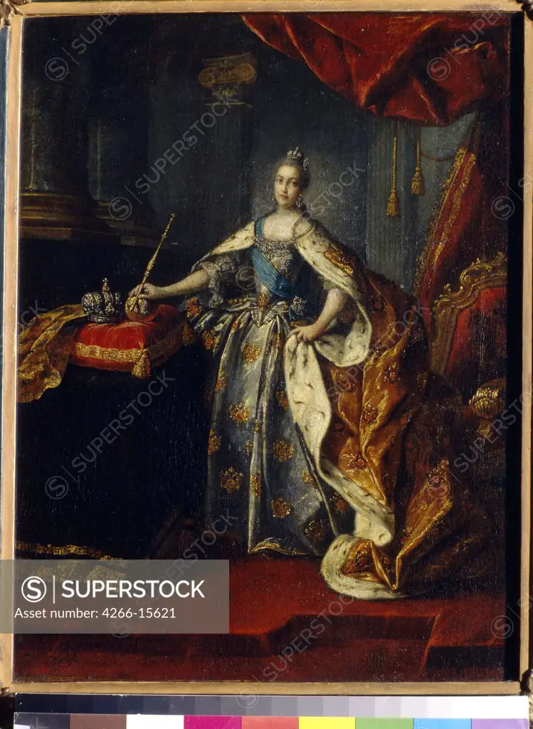 Antropov, Alexei Petrovich (1716-1795) State Tretyakov Gallery, Moscow Painting 48x37,3 Portrait  Portrait of Empress Catherine II (1729-1796)