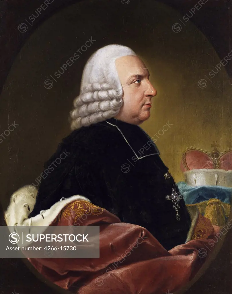 Ihle, Johann Jakob (1702-1774) Private Collection Painting 88x70 Portrait  Portrait of Lothar Franz von Schoenborn (1655_1729)
