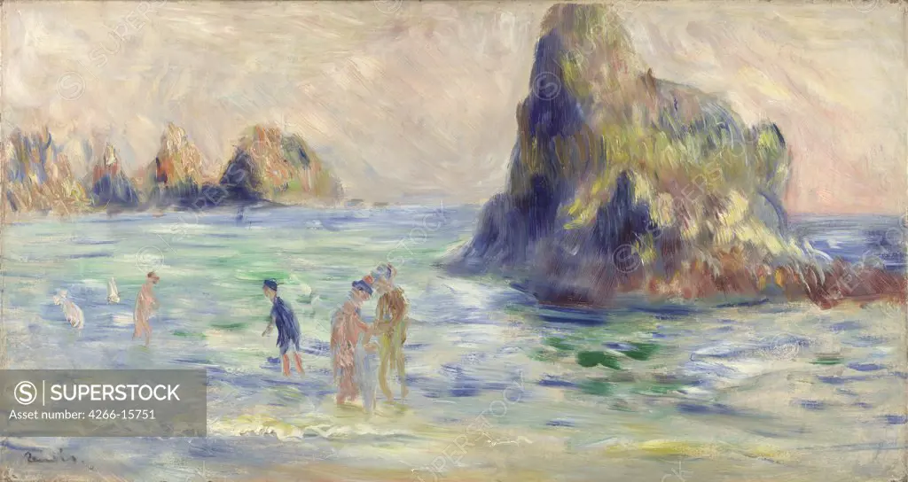 Renoir, Pierre Auguste (1841-1919) National Gallery, London Painting 29,2x54 Landscape  Moulin Huet Bay, Guernsey