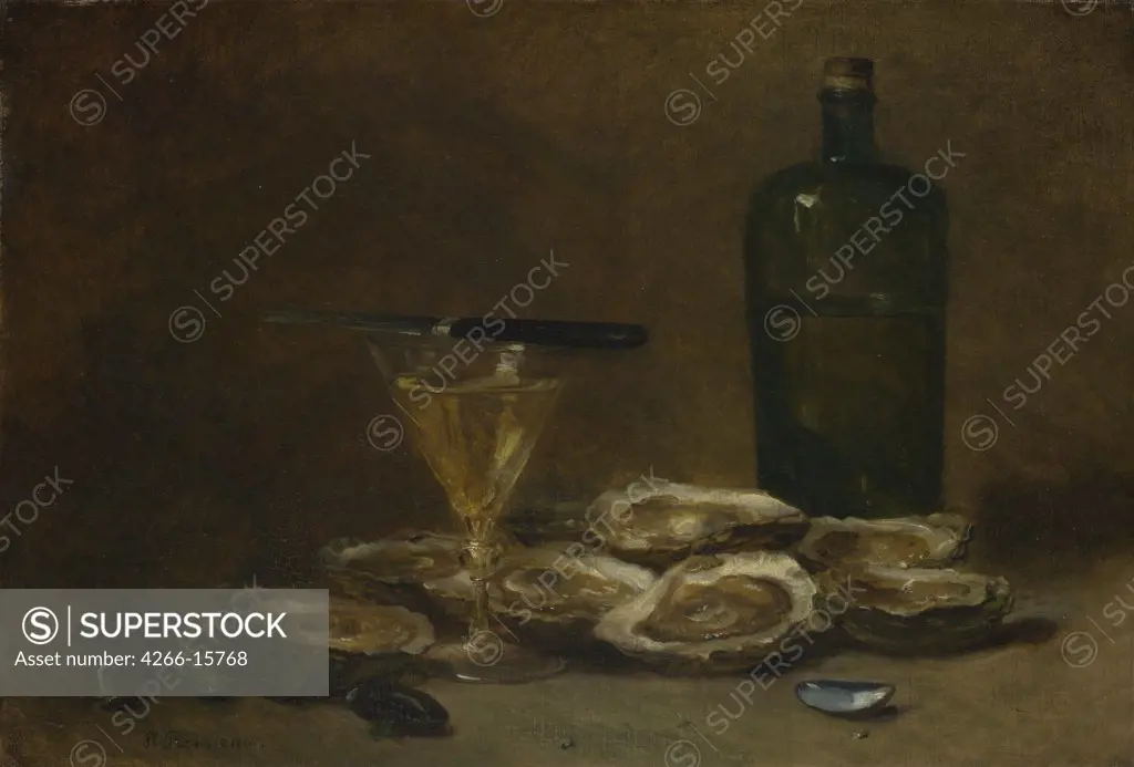 Rousseau, Philippe (1816-1887) National Gallery, London Painting 42,2x62,2 Still Life  Still Life with Oysters