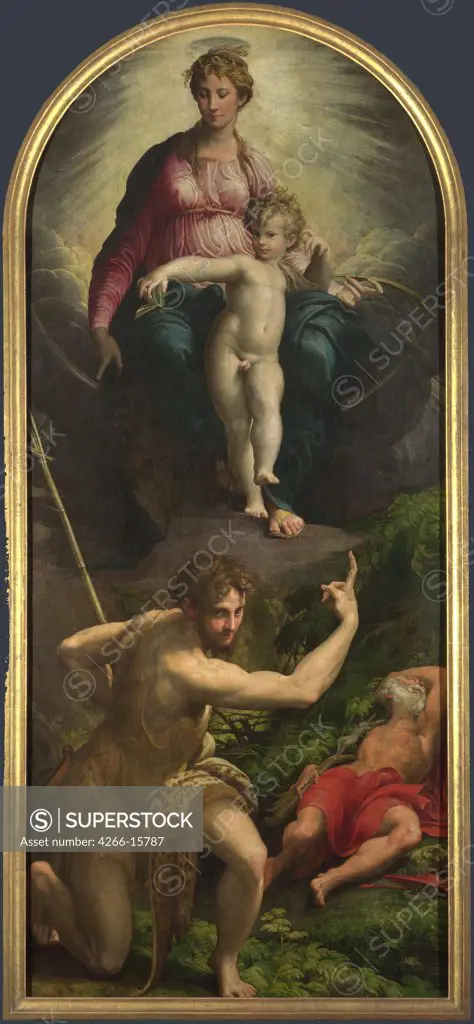 Parmigianino (1503-1540) National Gallery, London Painting 343x148,6 Bible  The Madonna and Child with Saints John the Baptist and Jerome