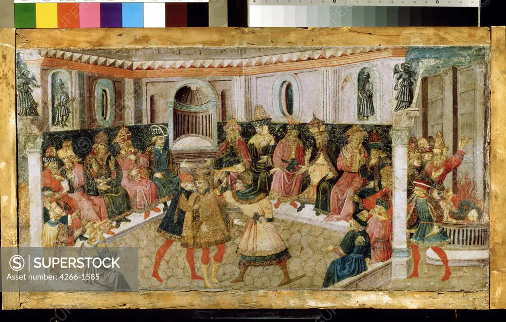 In senate by Apollonio di Giovanni di Tommaso, wood tempera, 15th century, circa 1415-1465, Russia, Moscow, State A. Pushkin Museum of Fine Arts, 44x77