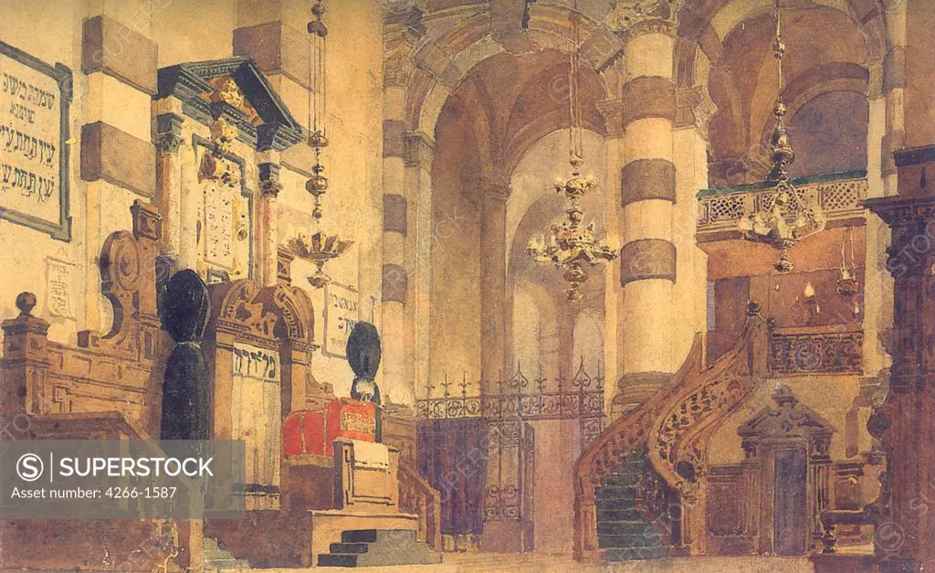 Theatre interior by Vasili Dmitrievich Polenov, watercolor on paper, 1885, 1844-1927, Moscow, State Central A. Bakhrushin Theatre Museum
