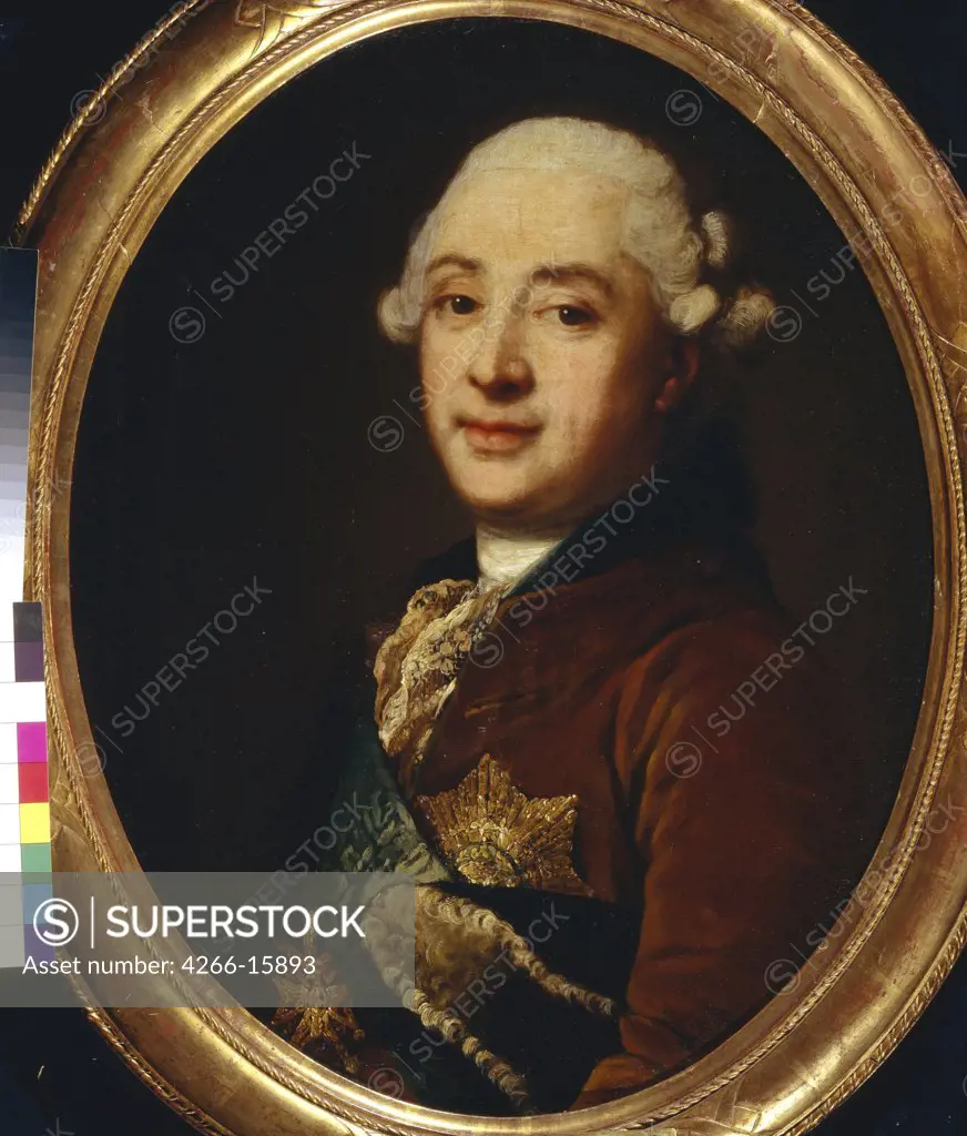 Erichsen, Vigilius (1722-1782) State Tretyakov Gallery, Moscow Painting 62,5x52,5 Portrait  Portrait of Vice-Chancellor Prince Alexander Mikhaylovich Golitsyn (1723-1807)