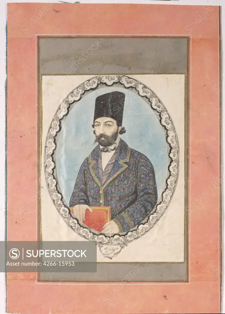 Aqa Bala (active Mid of 19th cen.) State Hermitage, St. Petersburg Graphic arts 20,5x15,5 Portrait,Genre  Portrait of a man with a Book