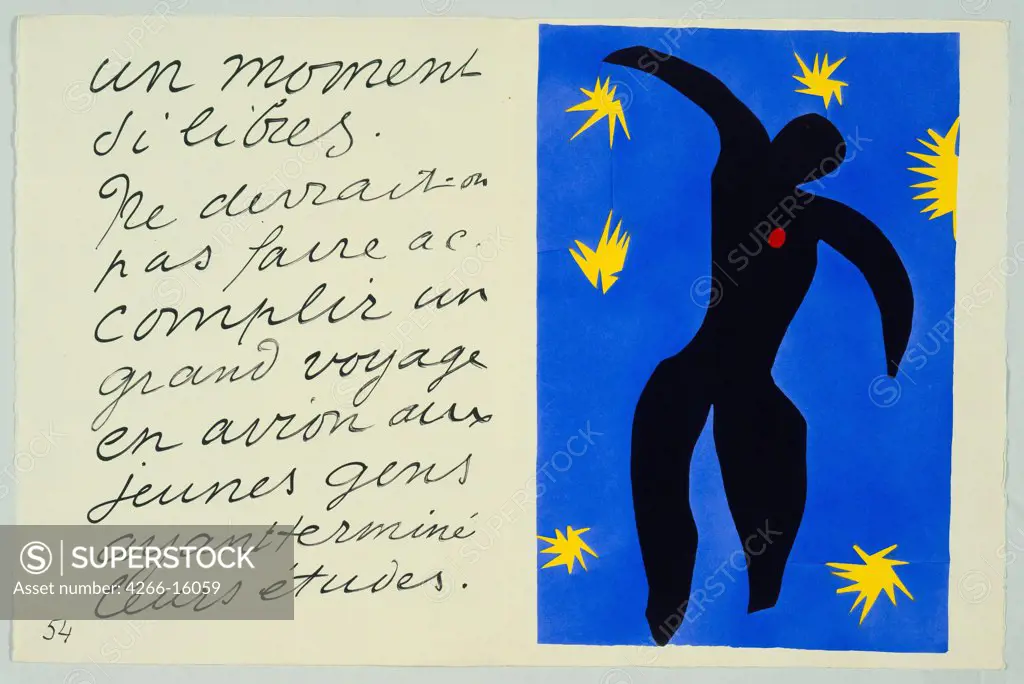 Matisse, Henri (1869-1954) © Museum of Modern Art, New York Graphic arts 42x32,2 Music, Dance,Mythology, Allegory and Literature,Poster and Graphic design  Icarus from Jazz