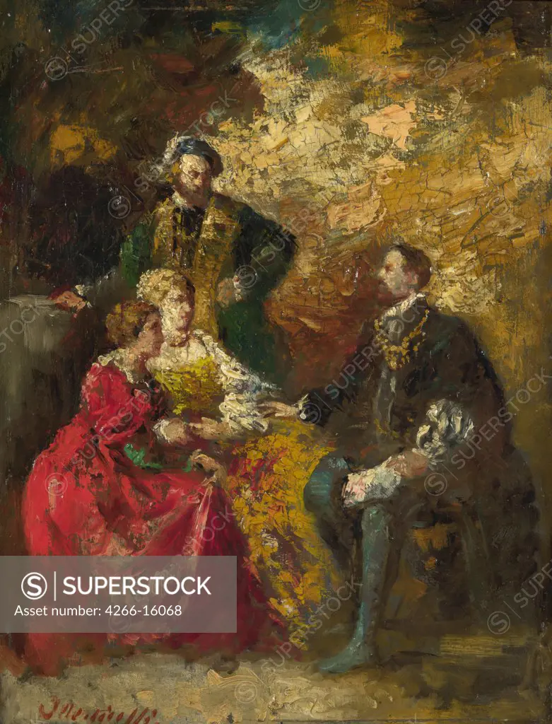 Monticelli, Adolphe-Thomas-Joseph (1824-1886) National Gallery, London Painting 33x25,4 Genre  Conversation Piece