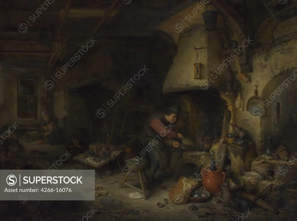 Ostade, Adriaen Jansz, van (1610-1685) National Gallery, London Painting 34x45,2 Genre  An Alchemist