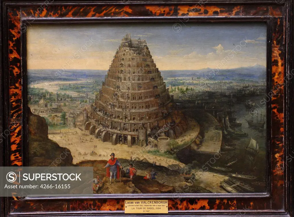 Valckenborch, Lucas, van (1530-1597) Louvre, Paris Painting Bible,Mythology, Allegory and Literature  Tower of Babel