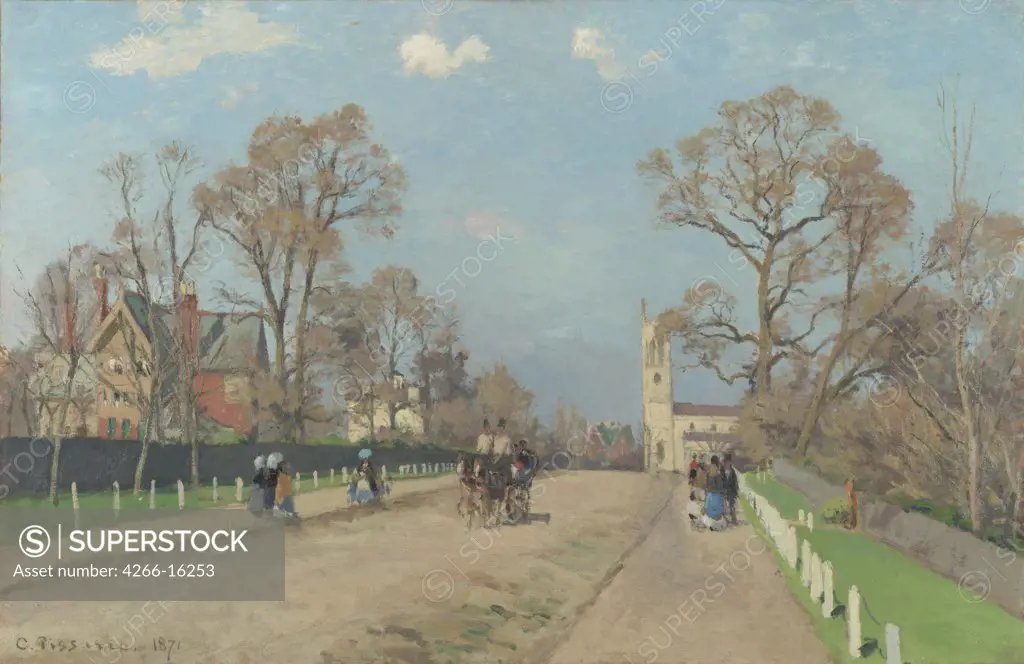 Pissarro, Camille (1830-1903) National Gallery, London Painting 48x73 Landscape  The Avenue, Sydenham