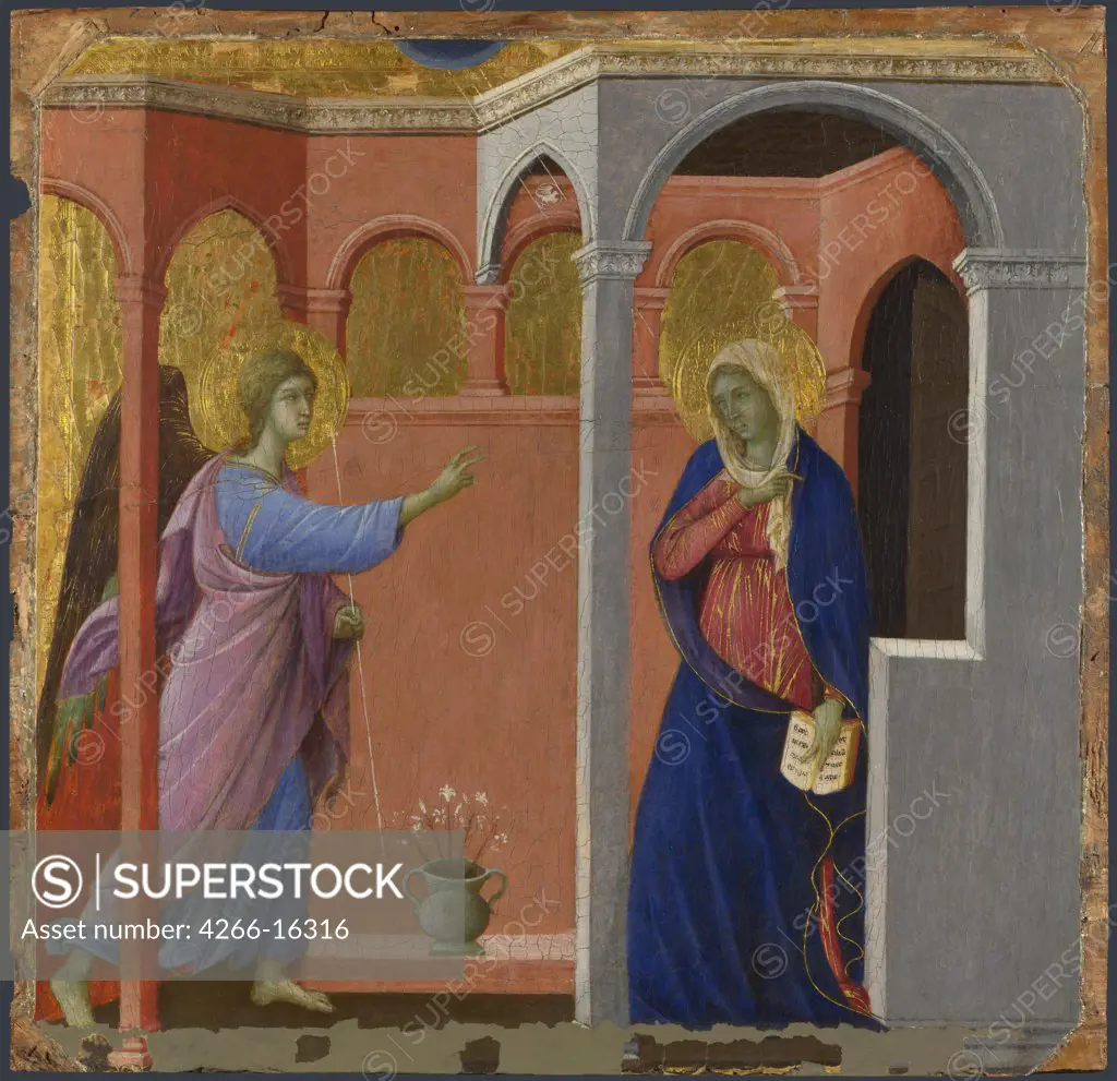 Duccio di Buoninsegna (ca 1255-1319) National Gallery, London Painting 44,5x45,8 Bible  The Annunciation
