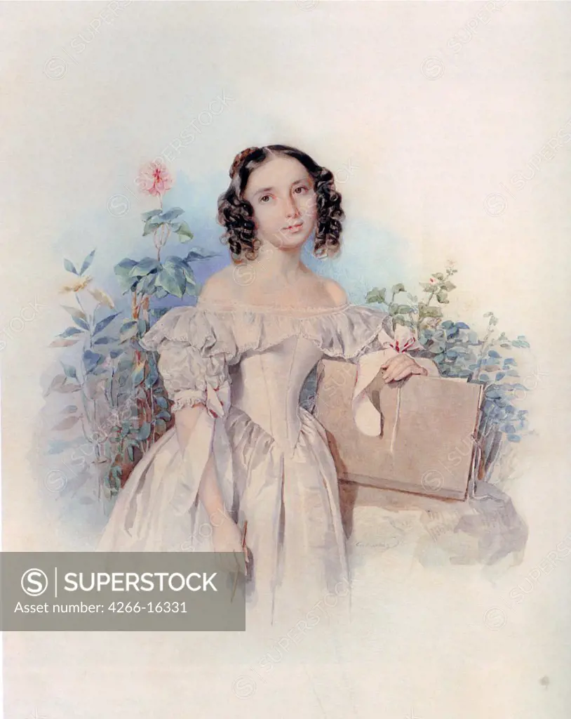 Sokolov, Pyotr Fyodorovich (1791-1848) State History Museum, Moscow Graphic arts Portrait  Portrait of Princess Helen Biron von Curland, n_e Meshcherskaya (1818-1843)